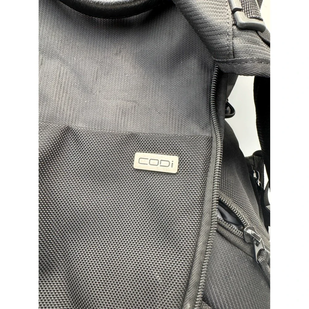 CODi Black Ballistic Nylon Laptop Backpack Tech Travel Bag Multi-Pocket Unisex